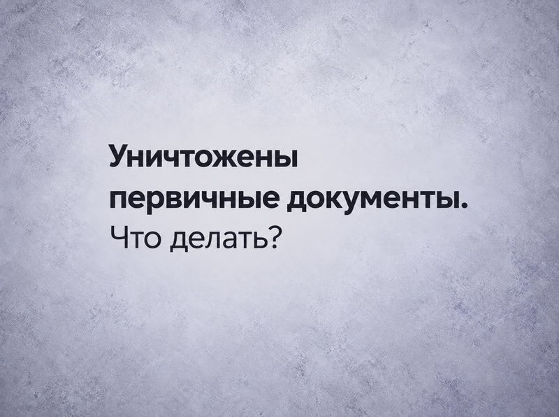 Уничтожены первичные документы. Что делать?