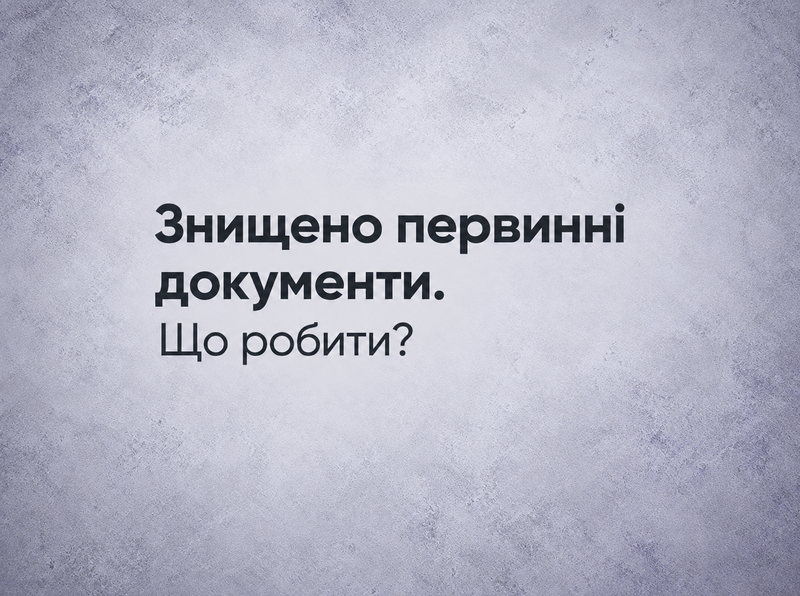 Знищено первинні документи. Що робити?